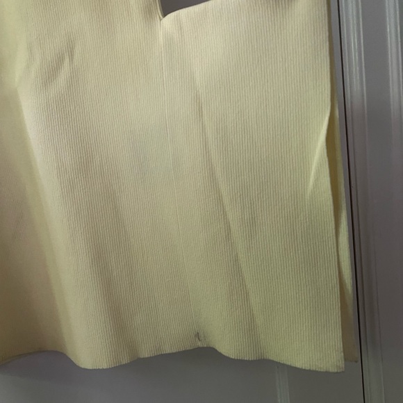 NWT Roland Mouret Yellow Pink Ribbed Scoop Neck Cutout Shoulder Midi Dress sz L - Picture 8 of 14